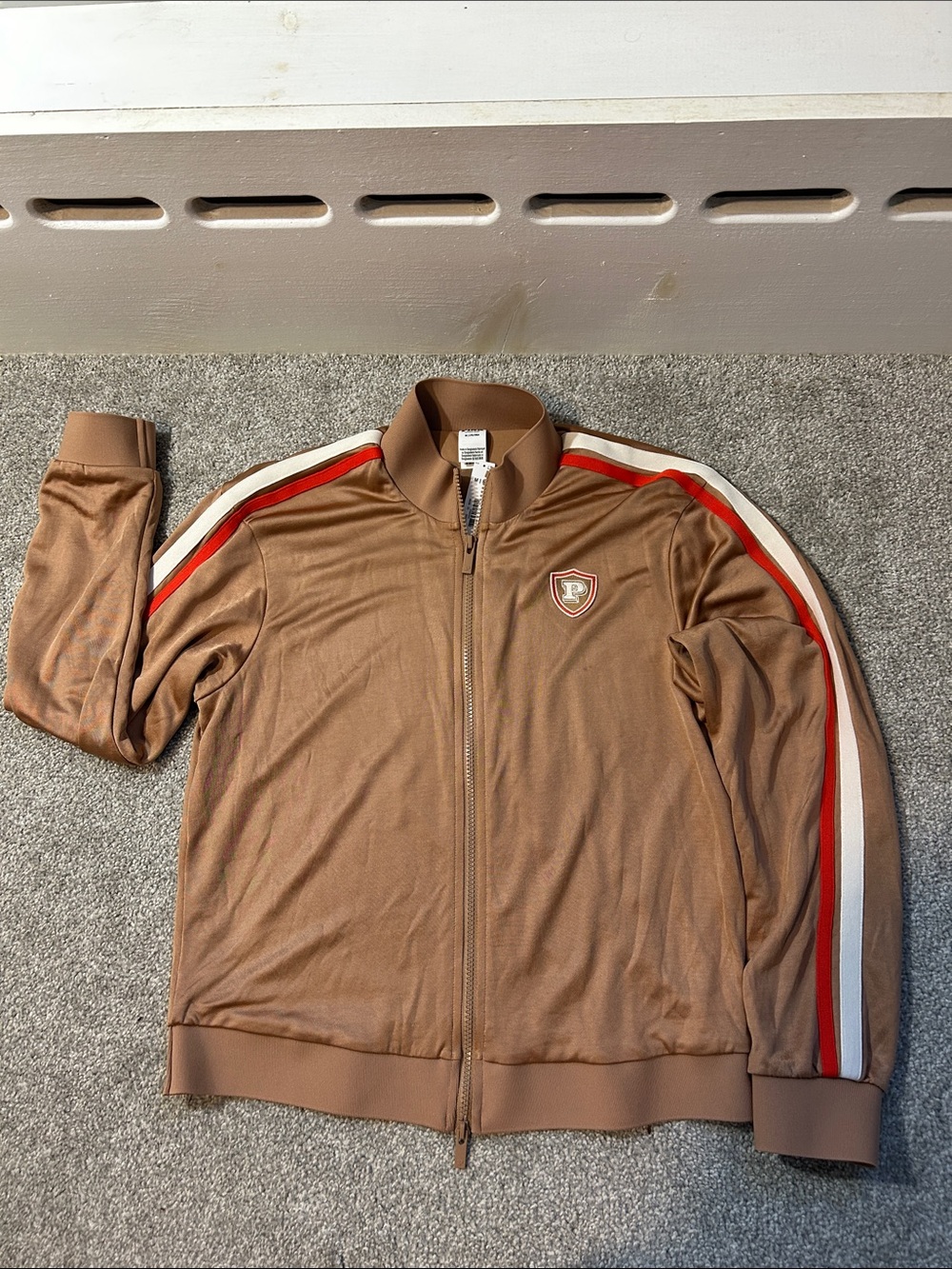 PINK Victoria's Secret Track star full zip jacket in Caramel